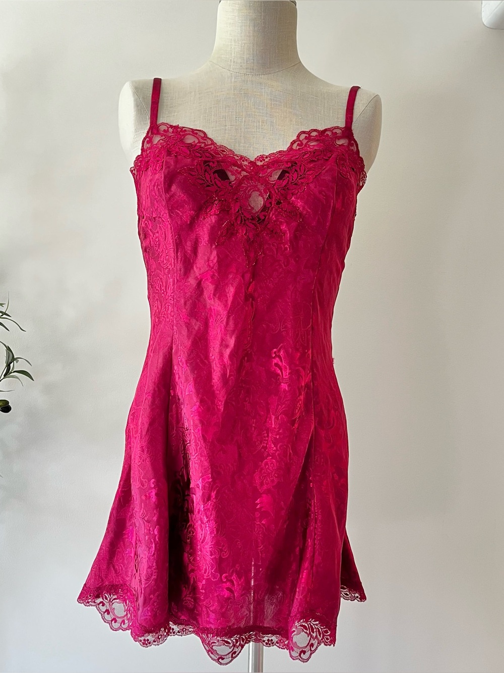 Vintage Victoria's Secret gold label lace slip dress